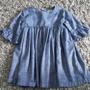 Kids Gymboree Blue Denim Dress with Ruffle Sleeves Size 2T Baby